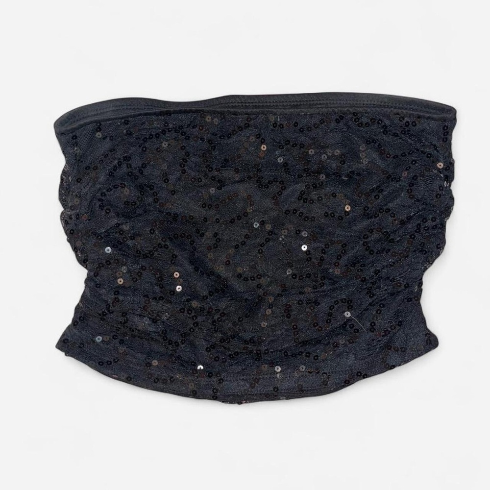 S Wild Fable Black sequin tube top #goth #grunge - Picture 5 of 5